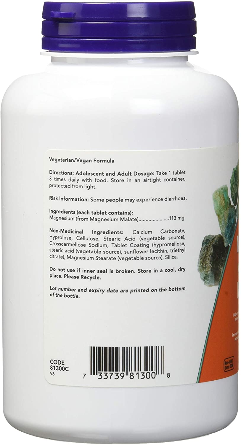 NOW Magnesium Malate 113mg 180 Tabs- PURE SOURCE-The Health Store- Default Title