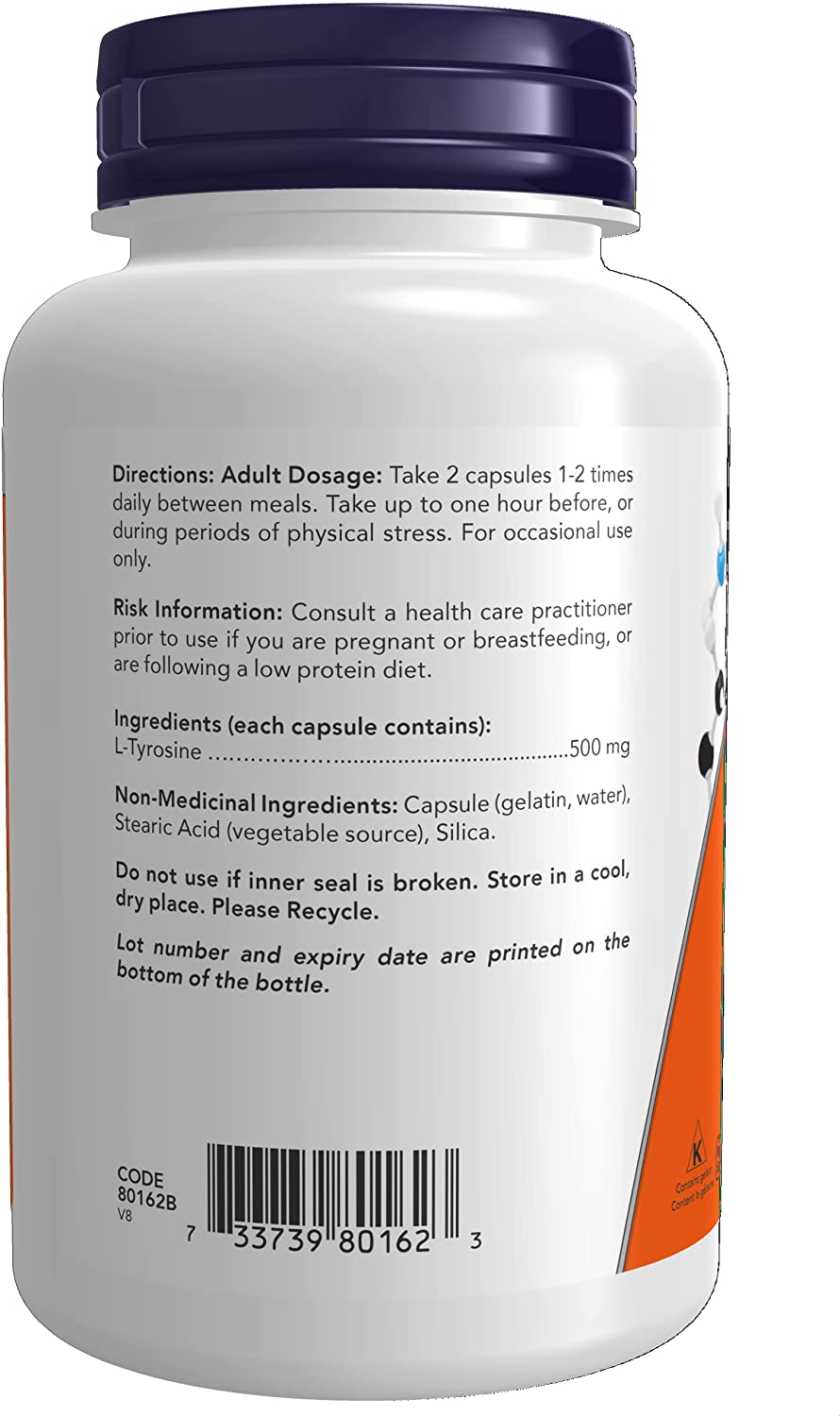 NOW L-Tyrosine 500mg 120 Caps- PURE SOURCE-The Health Store- Default Title