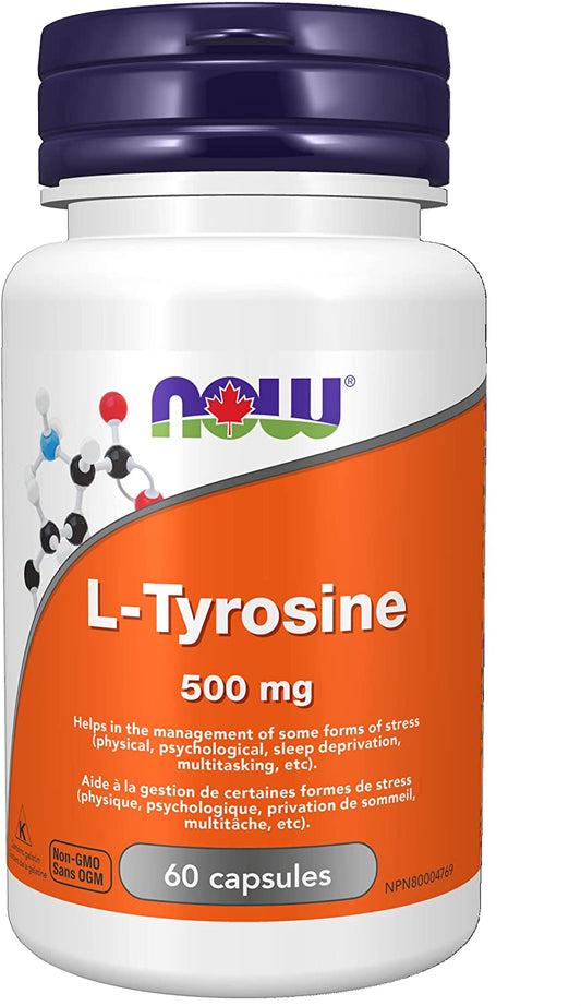 NOW L-Tyrosine 500mg 60 Caps- PURE SOURCE-The Health Store- Default Title