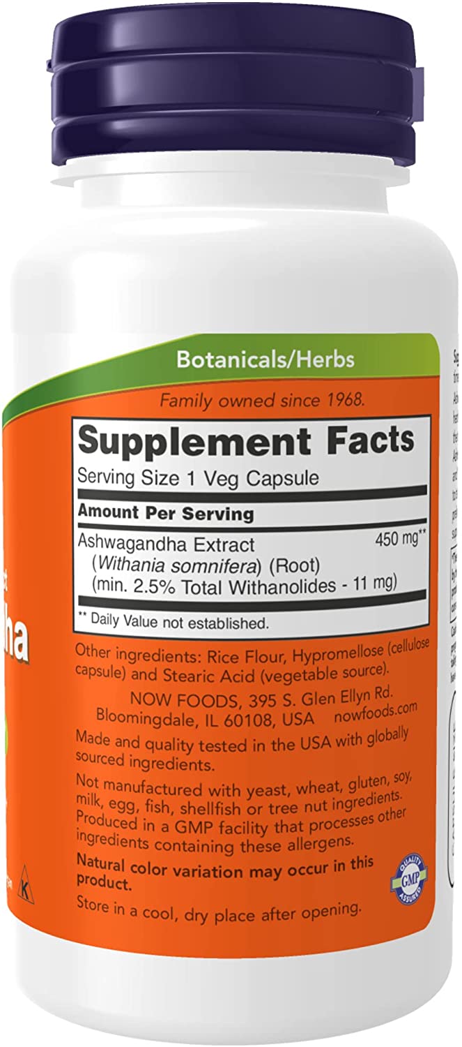 NOW Ashwagandha Ayurvedic Adaptogen 90 V Caps- PURE SOURCE-The Health Store- Default Title