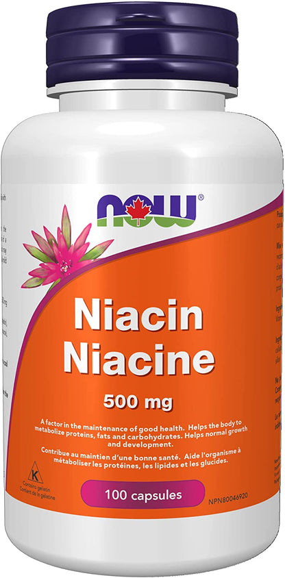 NOW Niacin Vitamin B3 500mg 100 Caps- PURE SOURCE-The Health Store- Default Title