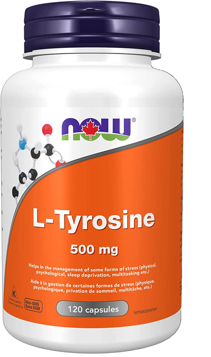 NOW L-Tyrosine 500mg 120 Caps- PURE SOURCE-The Health Store- Default Title