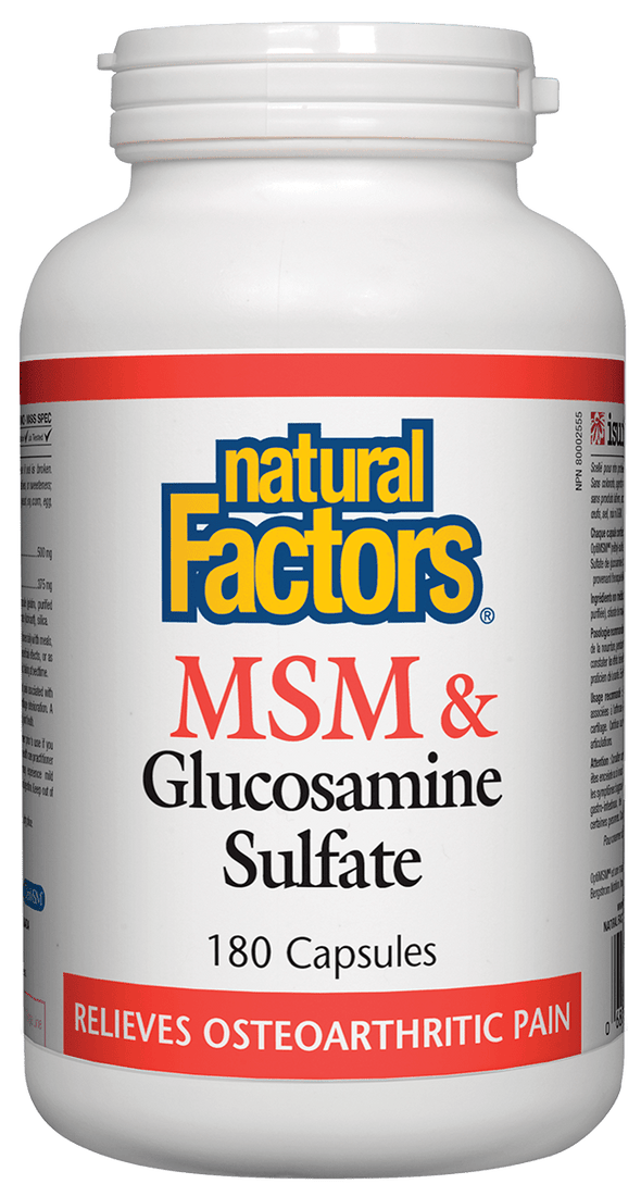 Natural Factors MSM & Glucosamine Sulfate 180 Caps