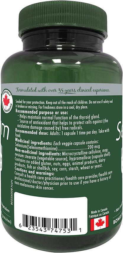 Naka Selenium 200 mcg Antioxidant Thyroid Support 150 V Caps