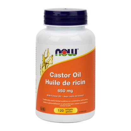 NOW Castor Oil 650mg & Fennel Oil 120 Soft Gels- PURE SOURCE-The Health Store- Default Title