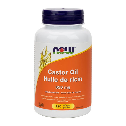 NOW Castor Oil 650mg & Fennel Oil 120 Soft Gels- PURE SOURCE-The Health Store- Default Title