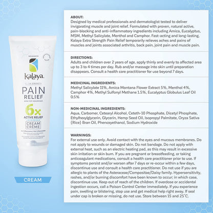 Kalaya Extra Strength 6x Pain Relief Cream 120g- PURITY LIFE-The Health Store- Default Title