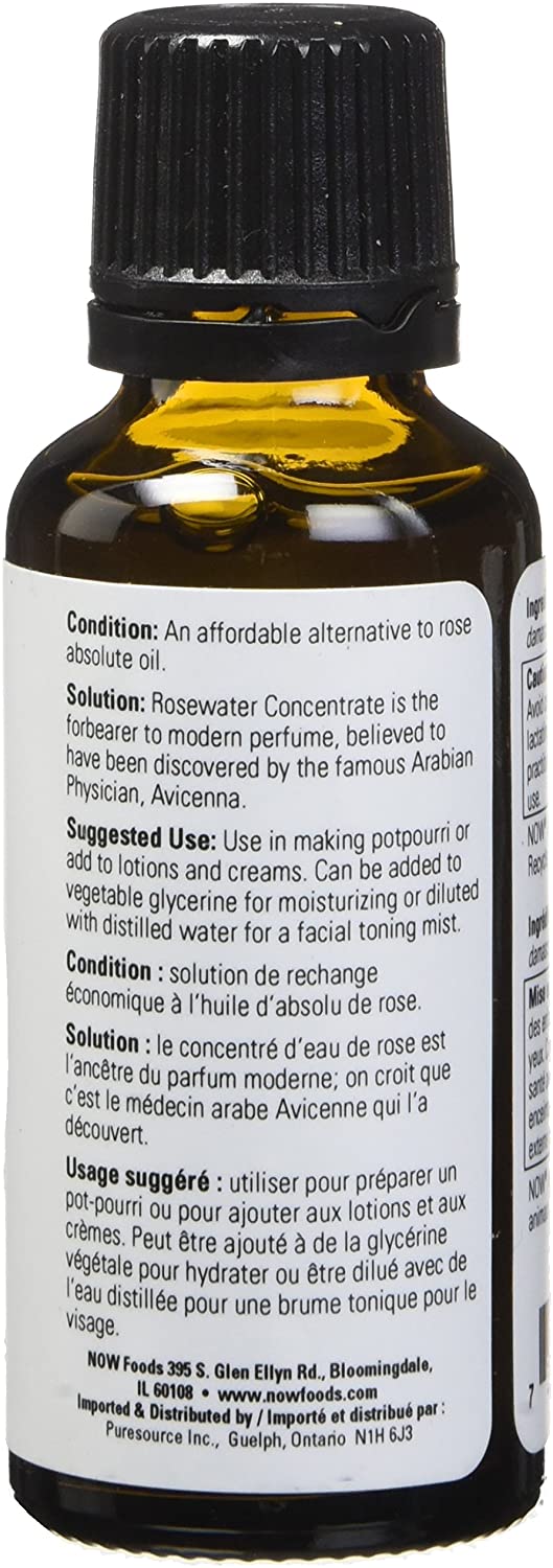 NOW Rosewater Concentrate Essential Oil 30mL