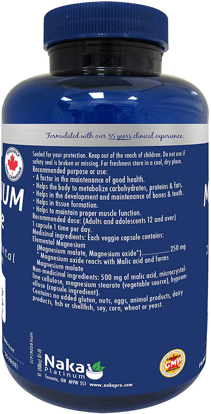 Naka Magnesium Malate 500 MG 200 V Caps