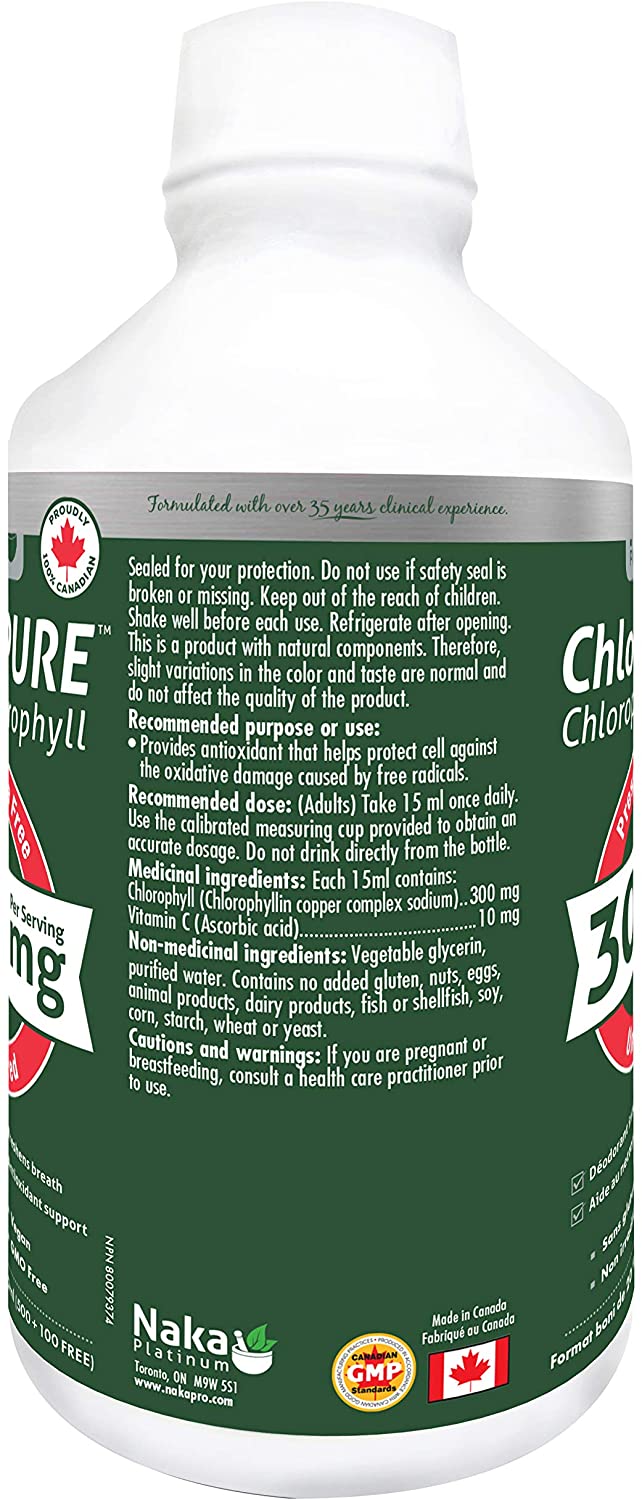 Naka ChloroPure Liquid Chlorophyll 300mg per serving 600mL