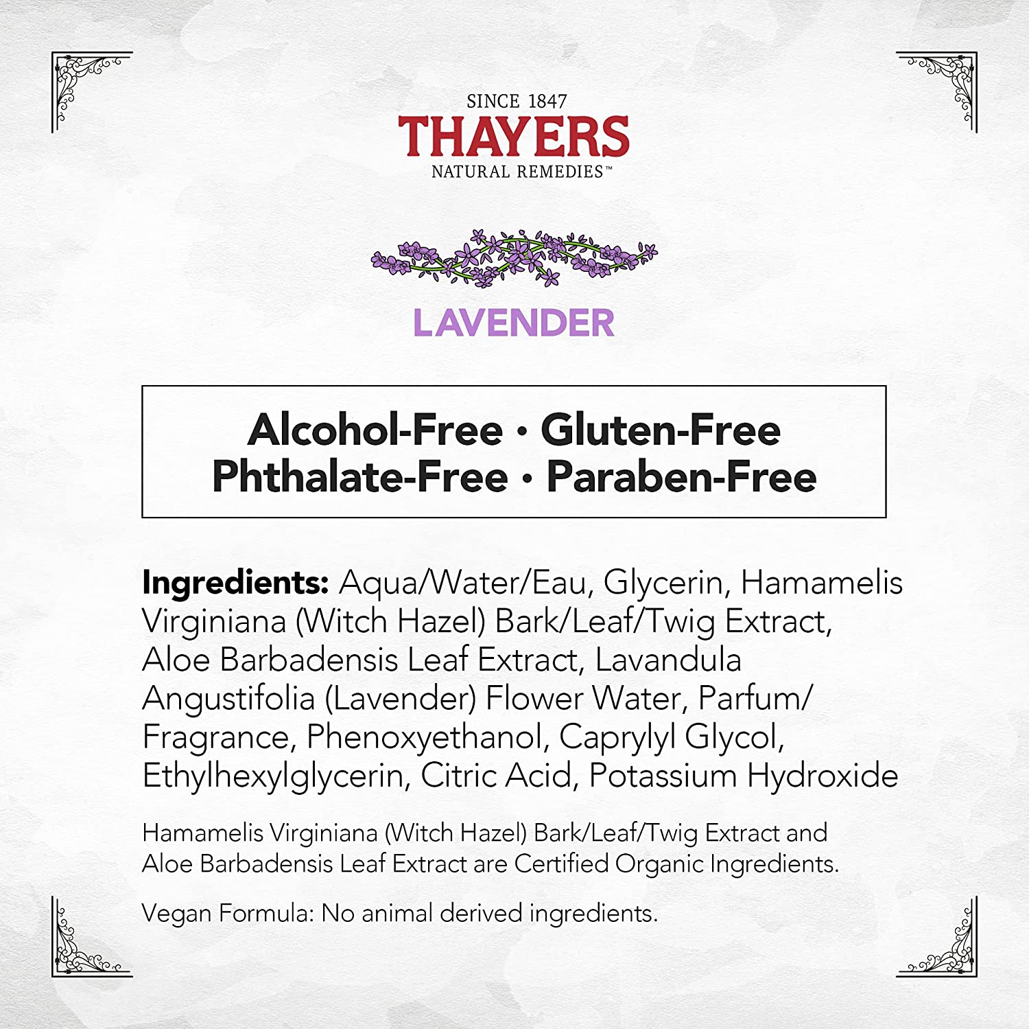 Thayers Lavender Witch Hazel Aloe Vera Toner 355mL- PURITY LIFE-The Health Store- Default Title