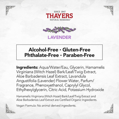 Thayers Lavender Witch Hazel Aloe Vera Toner 355mL- PURITY LIFE-The Health Store- Default Title