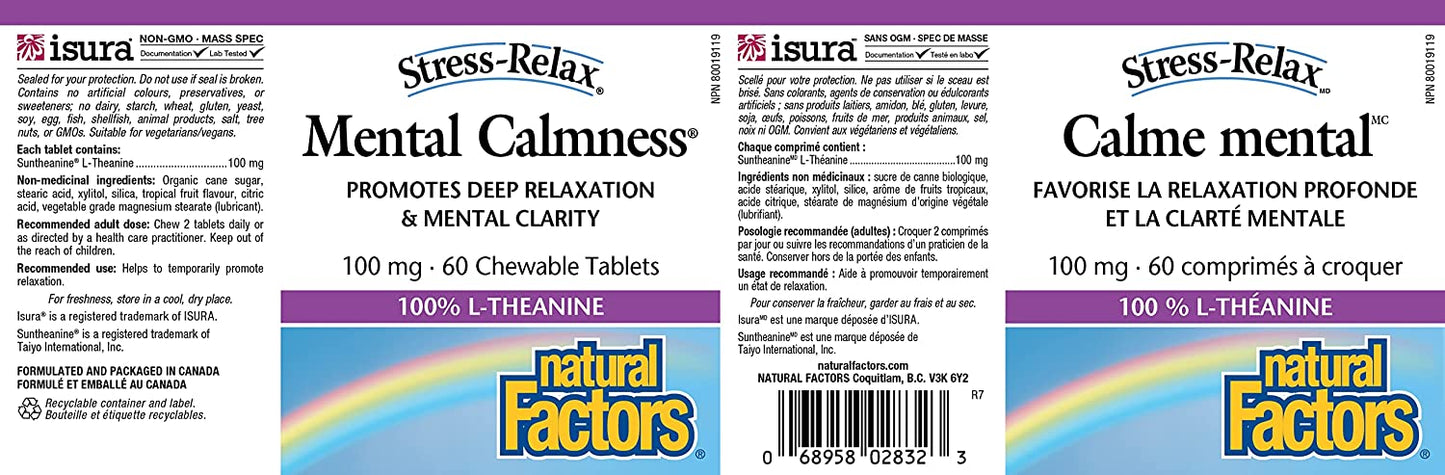 Natural Factors Mental Calmness 60 Chewable Tabs