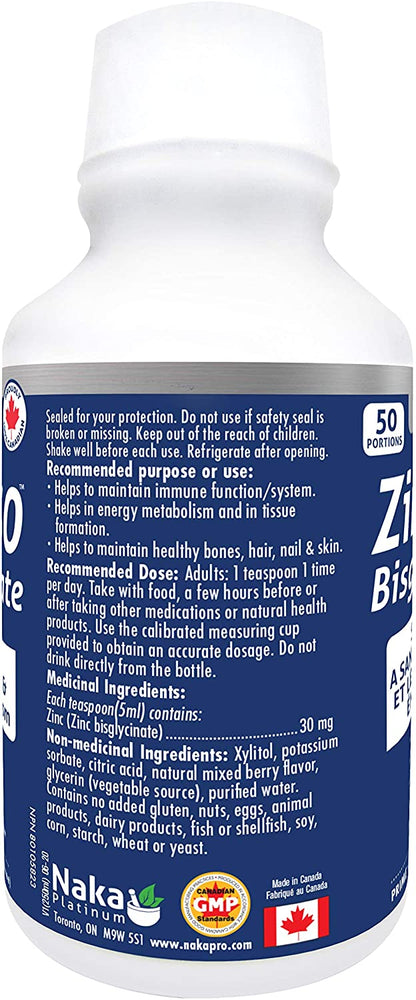 Naka Zinc 30 Bisglycinate 250mL