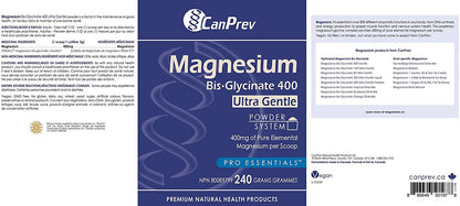 CanPrev Magnesium Bis-Glycinate 400 Ultra Gentle Powder System 240g- CANPREV-The Health Store- Default Title