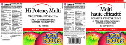 Natural Factors Hi Potency Multi Vitamin 180 Tabs