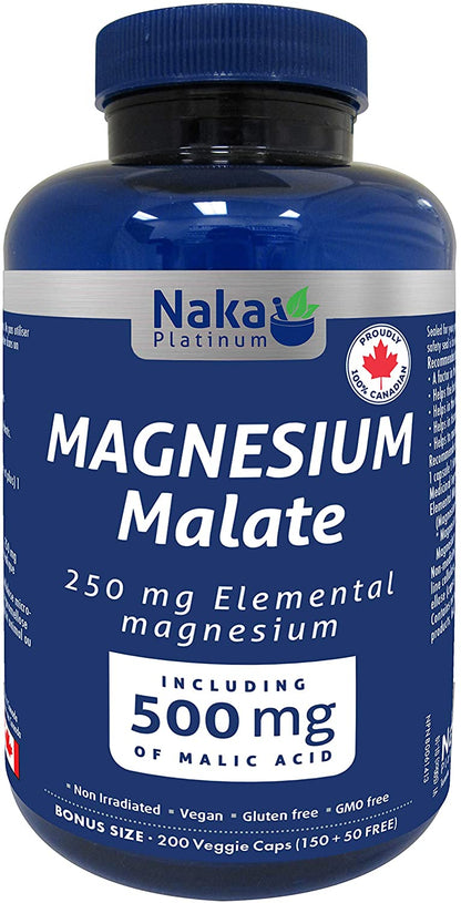 Naka Magnesium Malate 500 MG 200 V Caps