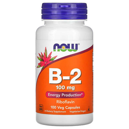 NOW B-2 Riboflavin Energy Production 100 V Caps- PURE SOURCE-The Health Store- Default Title