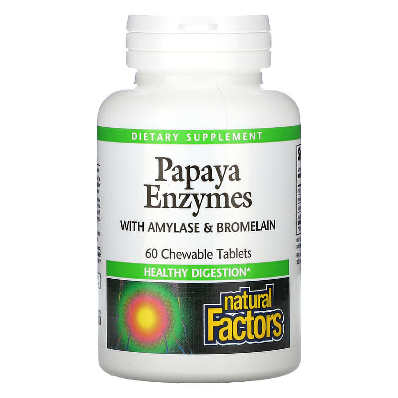 Natural Factors Papaya Enzymes 60 Chewable Tabs