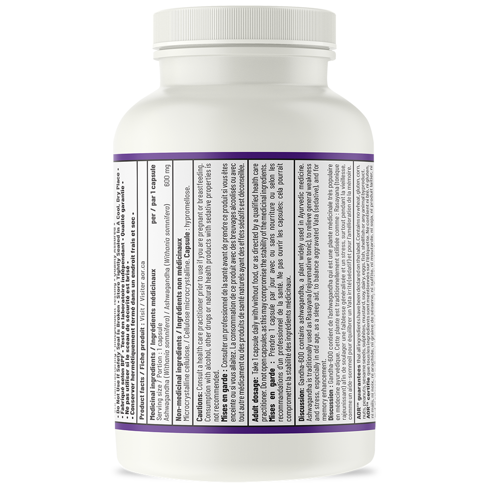 AOR Gandhja-600 Ashwagandha Extract 120 V Caps- AOR-The Health Store- Default Title