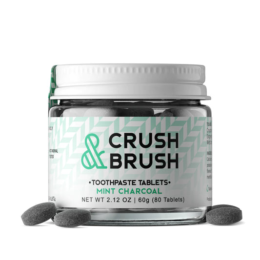 Nelson Naturals Crush Brush Toothpaste Tablets - Mint Charcoal 80tablets