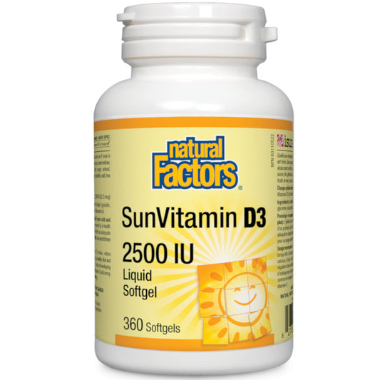Natural Factors SunVitamin D3 2500 IU 360 Soft Gels