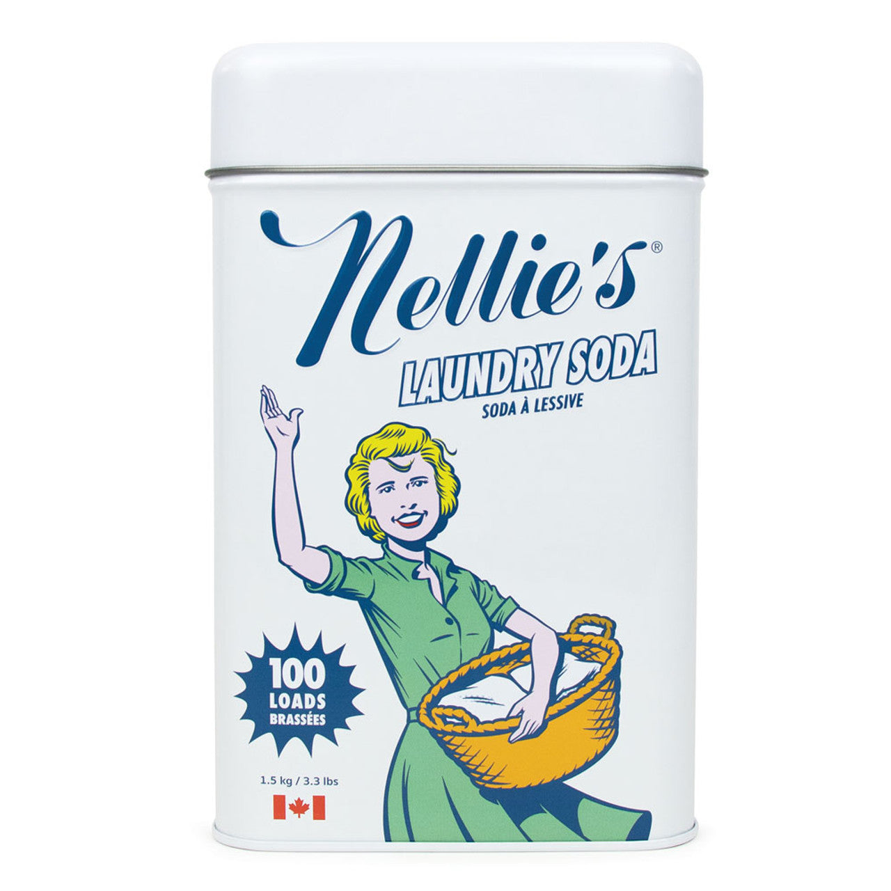 NELLIE'S Laundry Soda Tin 100 Loads