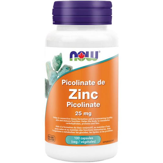 NOW Zinc Picolinate 25mg 100 V Caps- PURE SOURCE-The Health Store- Default Title