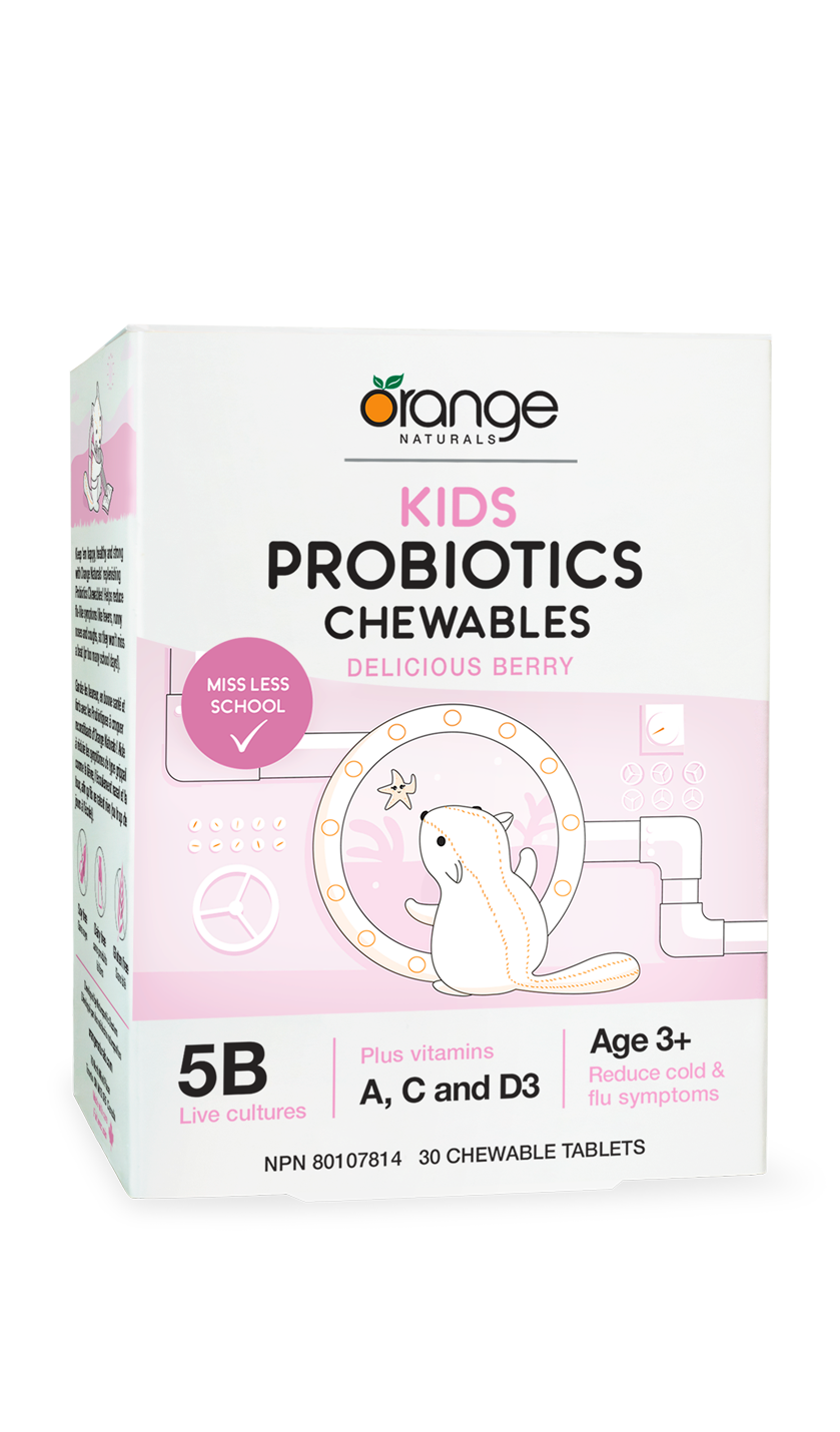 Orange Naturals Kids Probiotic Chewables - Delicious Berry 30 Tabs