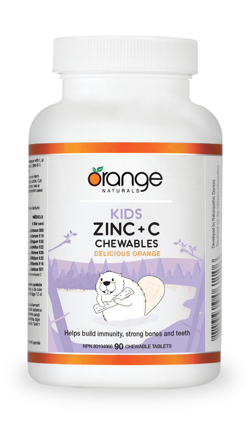 Orange Naturals Kids Zinc + C Chewables - Delicious Orange 90 Tabs