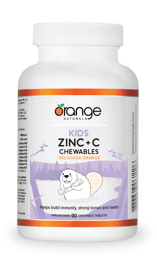 Orange Naturals Kids Zinc + C Chewables - Delicious Orange 90 Tabs