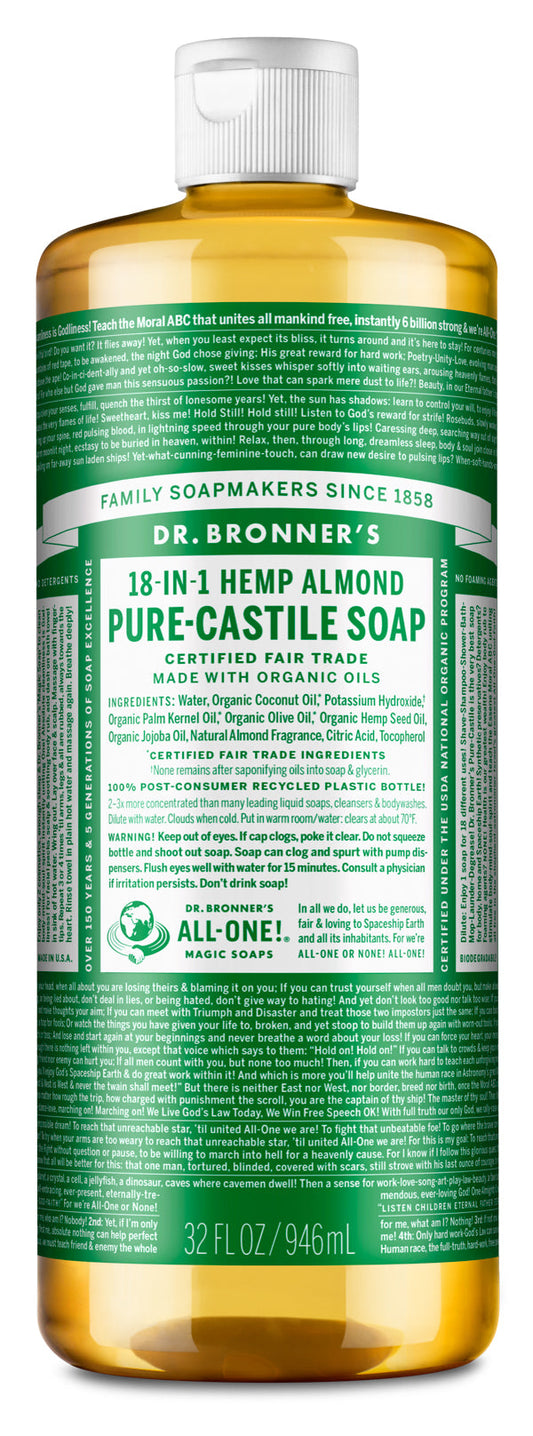 Dr. Bronner's Pure Castile Soap Almond 946mL- PURE SOURCE-The Health Store- Default Title