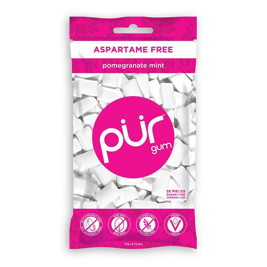 Pur Gum Bag Pomegranate Mint 55 Pieces 77g- PURITY LIFE-The Health Store- Default Title