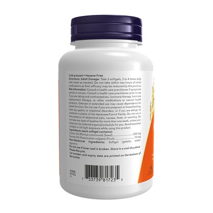 NOW Castor Oil 650mg & Fennel Oil 120 Soft Gels- PURE SOURCE-The Health Store- Default Title