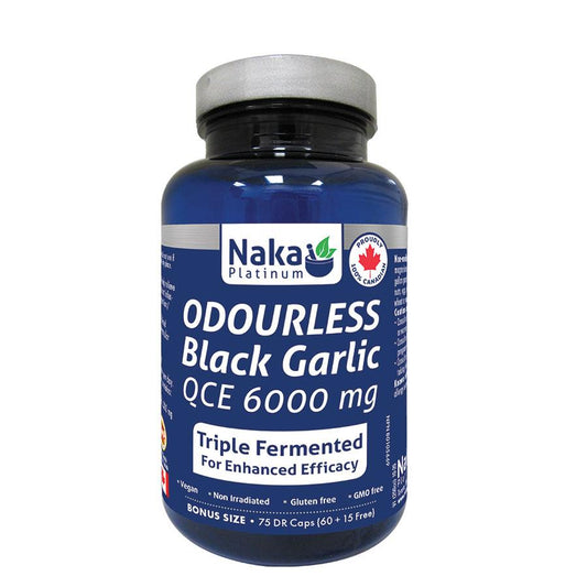 Naka Odourless Black Garlic QCE 6000 mg 75 caps- NAKA ORIGINAL-The Health Store- Default Title
