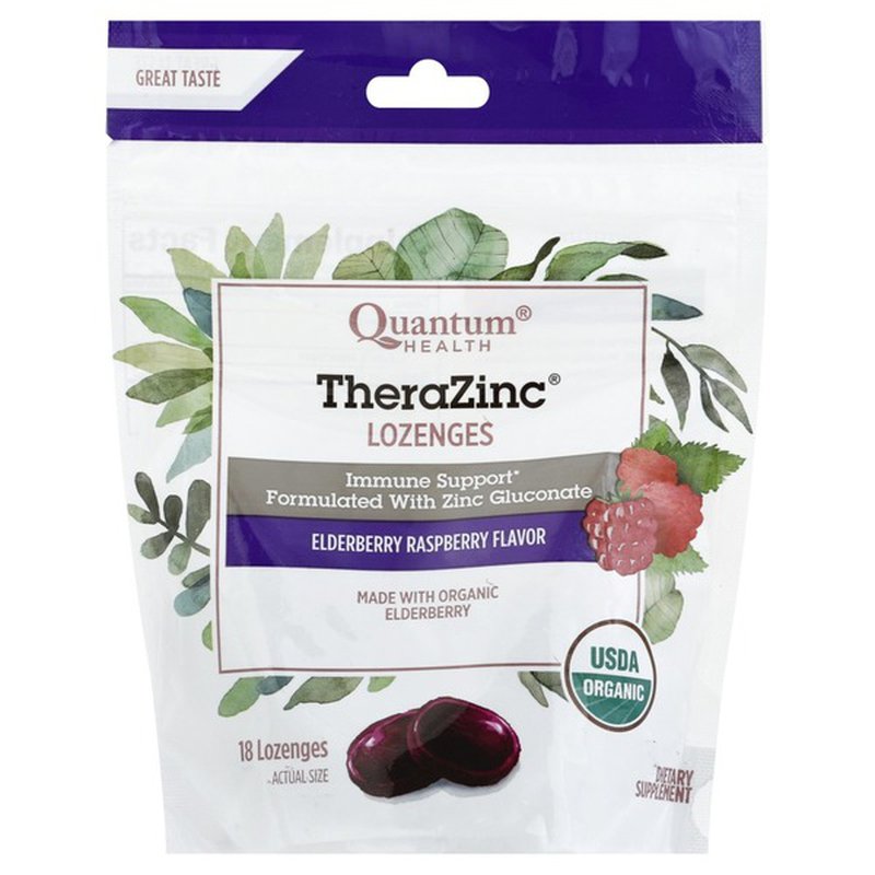 QUA TheraZinc Lozenges Elderberry Raspberry Flavour 18 Lozenges- PURITY LIFE-The Health Store- Default Title