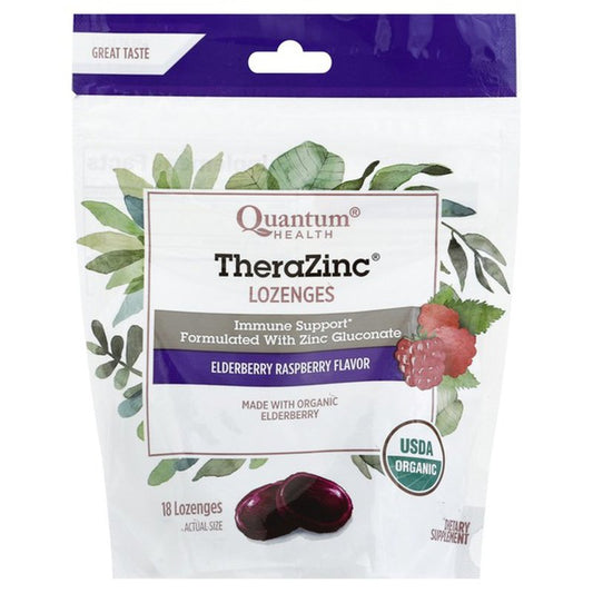 QUA TheraZinc Lozenges Elderberry Raspberry Flavour 18 Lozenges- PURITY LIFE-The Health Store- Default Title
