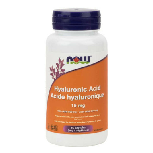 NOW Hyaluronic Acid 15mg with MSM 60 V Caps- PURE SOURCE-The Health Store- Default Title