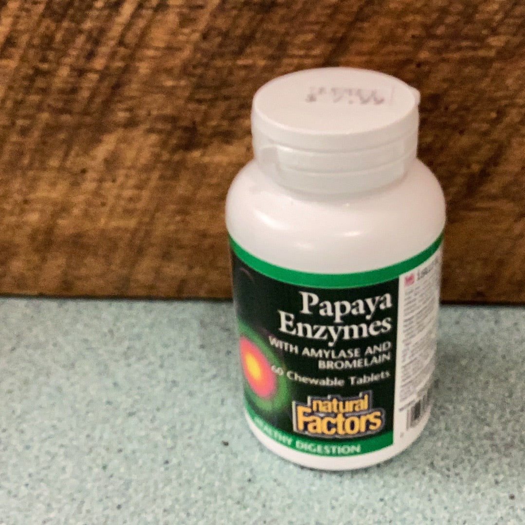 Natural Factors Papaya Enzymes 60 Chewable Tabs