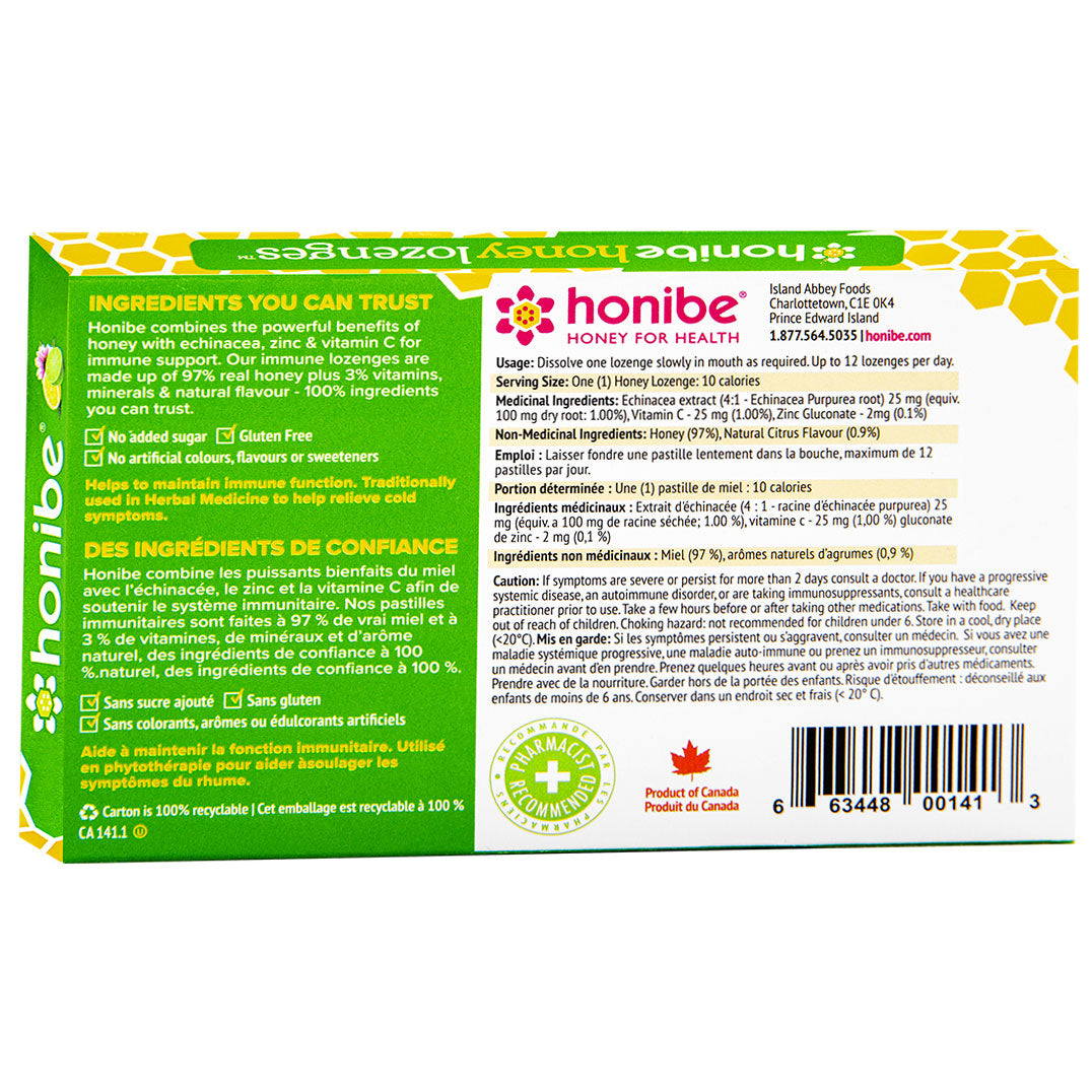 Honibe Honey Lozenges Citrus Immune Mix 10 Lozenges