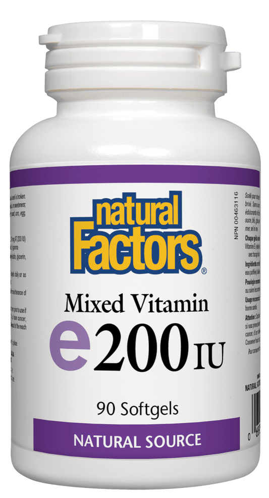 Natural Factors Vitamin E 200 IU 90 Soft Gels
