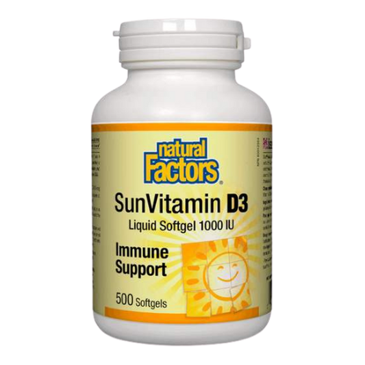 Natural Factors SunVitamin D3 1000 IU 500 Soft Gels
