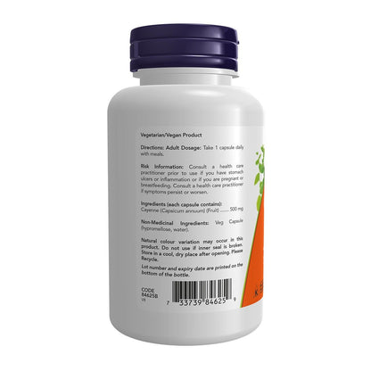 NOW Cayenne 500mg 100 V Caps- PURE SOURCE-The Health Store- Default Title