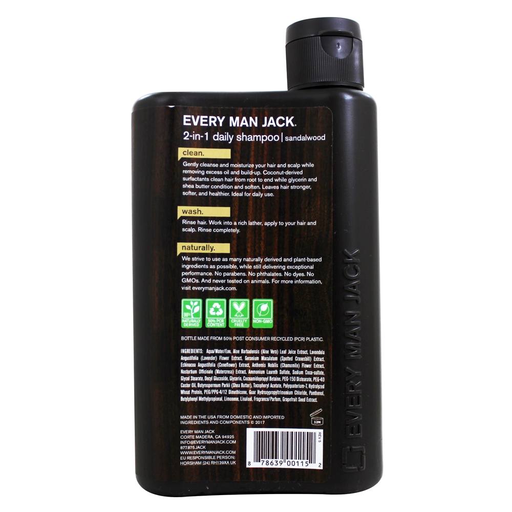 Every Man Jack 2-In-1 Shampoo Conditioner Sandalwood 400mL