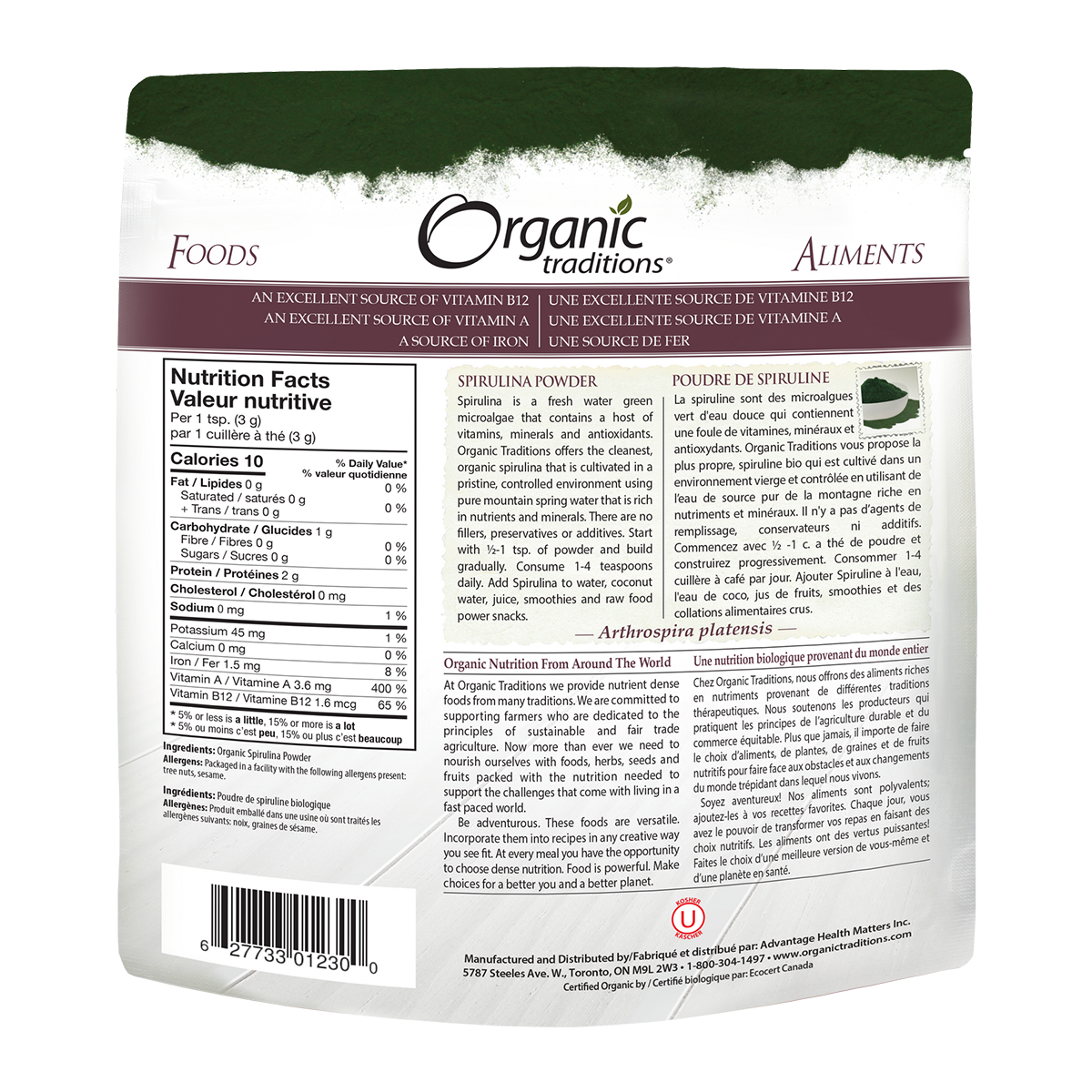 Organic Traditions Spirulina Powder 150g- PURITY LIFE-The Health Store- Default Title
