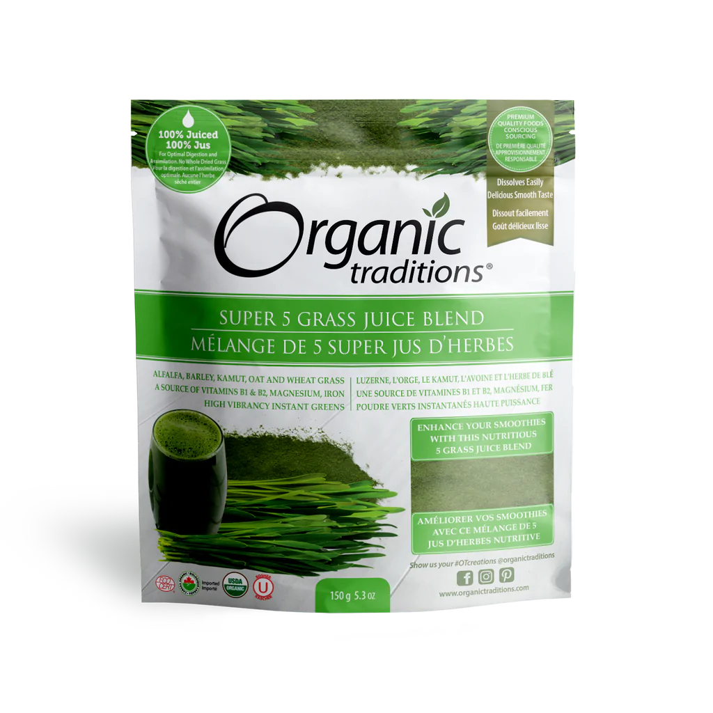 Organic Traditions Super 5 Grass Juice Blend 150G- PURITY LIFE-The Health Store- Default Title