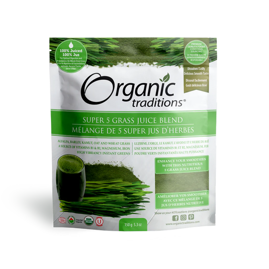 Organic Traditions Super 5 Grass Juice Blend 150G- PURITY LIFE-The Health Store- Default Title
